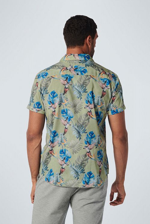 Camisa de manga corta No Excess con estampado verde Model / Achterkant