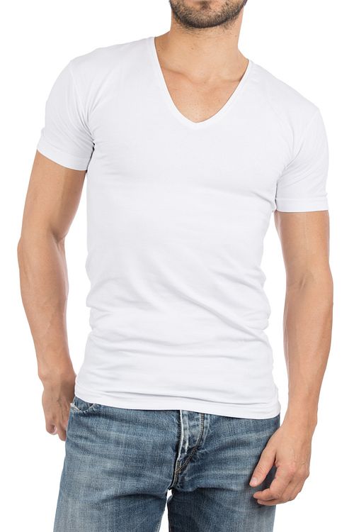 Alan Red T-Shirt NOV de cuello pico Stretch negro pack de 2 Model / Voorkant