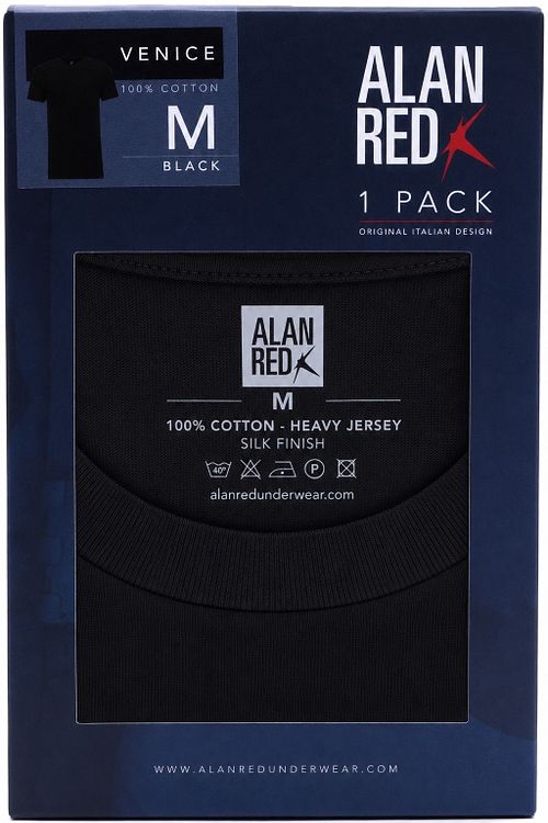 Alan Red Venice T-shirt in jersey pesante nera Verpakking