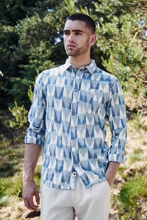 Anerkjendt Skjorte Aklouis Blå Model / Voorkant