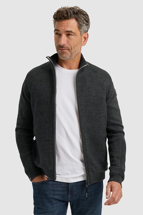 Vanguard Strickjacke Wool Blend Anthrazit Model / Voorkant