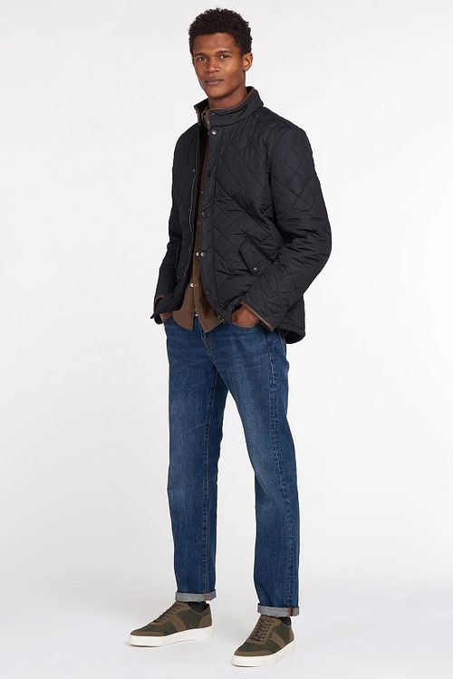 Chaqueta acolchada Barbour Powell azul marino oscuro Model / Voorkant