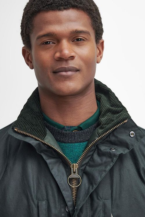 Barbour Falstone Voks-jakke i Mørkegrøn Product / Detail