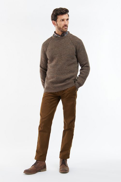Sweter z jagnięcej wełny Barbour, dzianinowy, brązowy Model / Voorkant