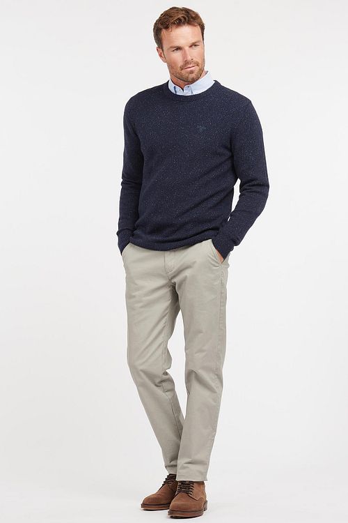 Barbour Tisbury Sweter z mieszanki wełny granatowy Model / Voorkant