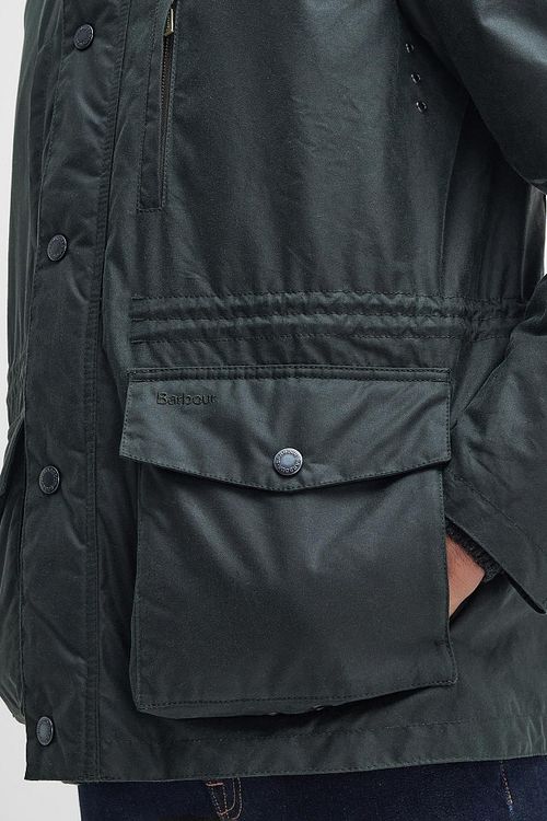 Barbour Veste Falstone Ciré Vert Foncé Product / Detail