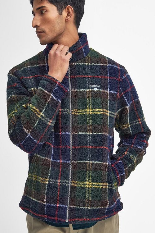 Barbour Tartan Sherpa Fleece Strickjacke Multicolour Model / Detail