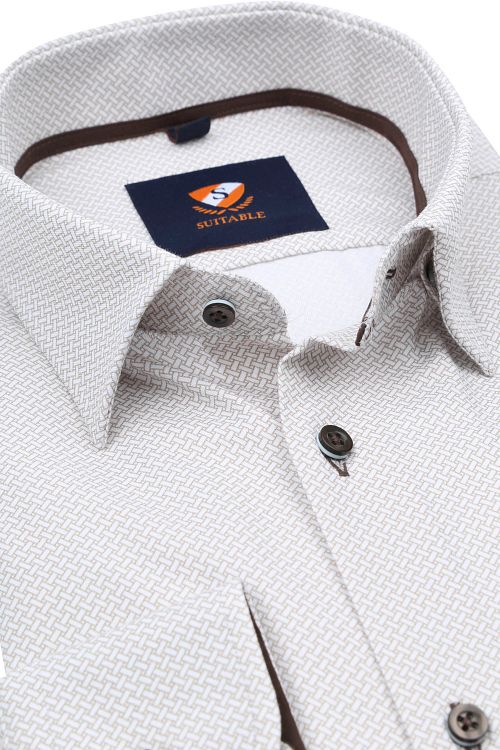 Suitable Overhemd 261-5 Beige Print Product / Detail