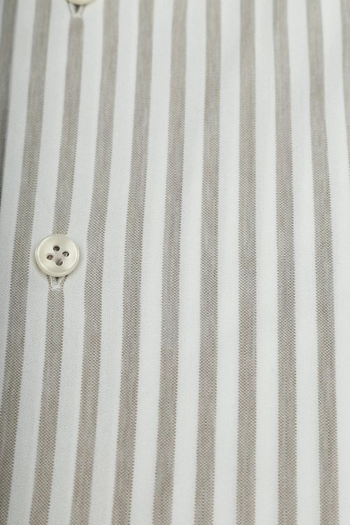 Profuomo Japanese Knitted Overhemd Streep Beige Product / Detail