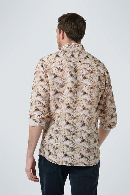 No Excess Linnen Overhemd Bloemenprint Multicolour Model / Achterkant