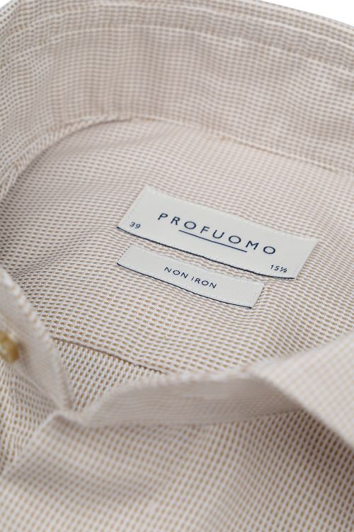 Profuomo Dobby Skjorte med Mønster Beige Product / Detail