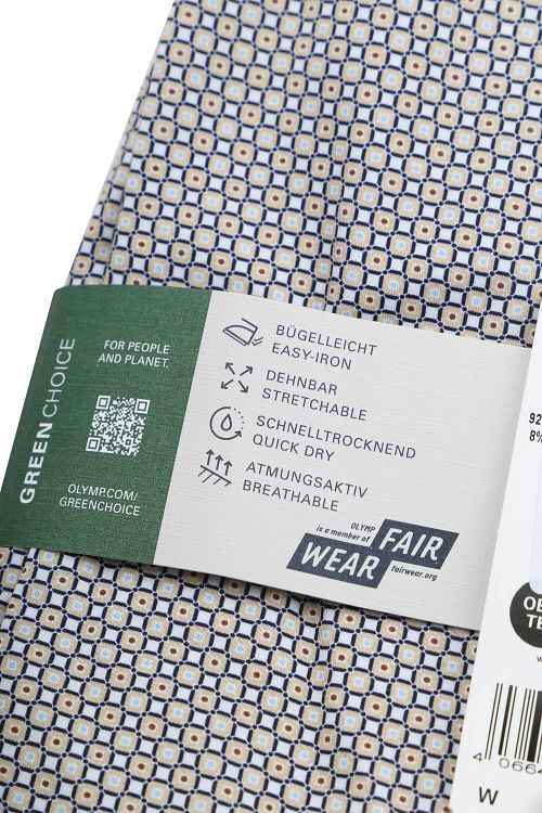 OLYMP Level 5 Skjorte Print Beige Verpakking