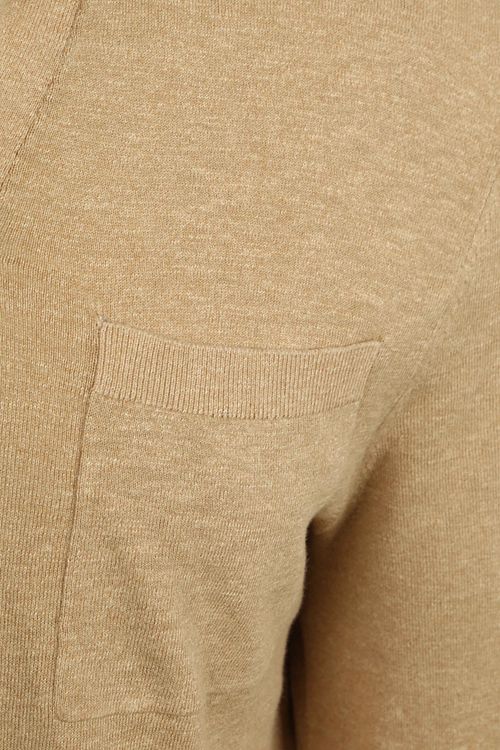 Suitable Longsleeve Knitted Polo Riva Pocket Sand Product / Detail