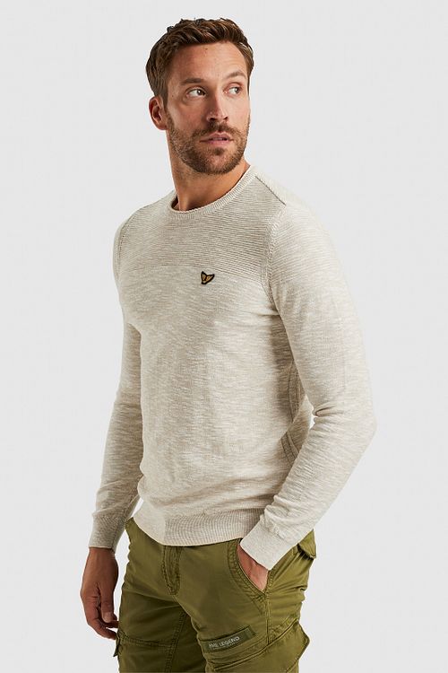 PME Legend Mouliné Trøje Ecru Model / Zijkant