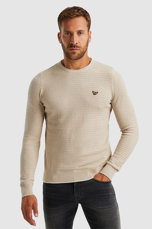 PME Legend Tröja Mouliné Naturvit Model / Voorkant