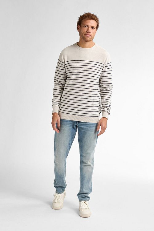 Petrol Tröja Palm Stripe Äggskal Model / Voorkant