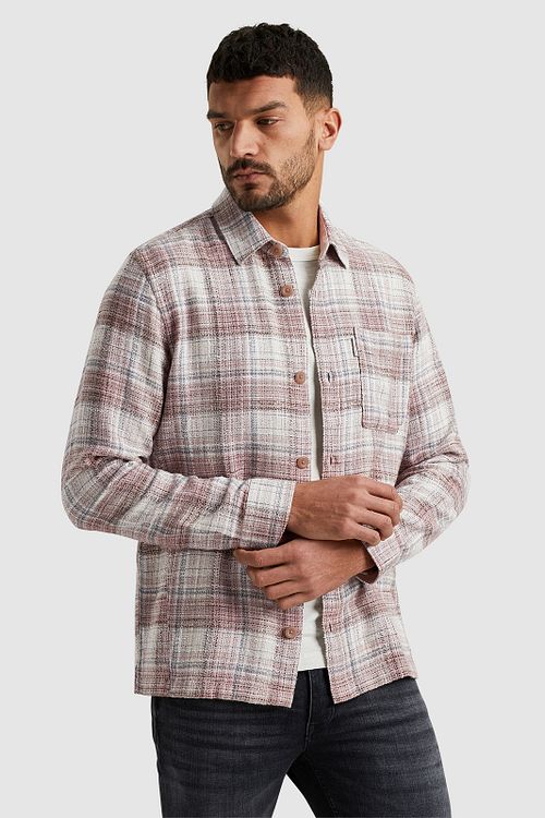 Cast Iron Skjorte Overshirt Rutete Rosa Model / Voorkant