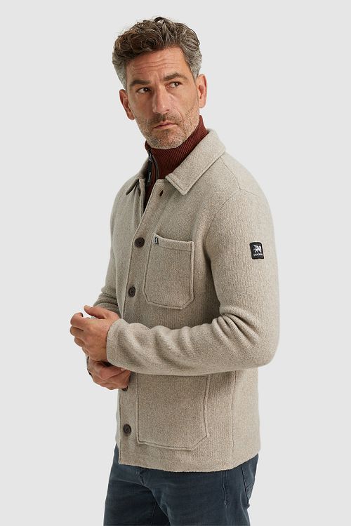 Beżowa koszula overshirt Vanguard na guziki Model / Zijkant