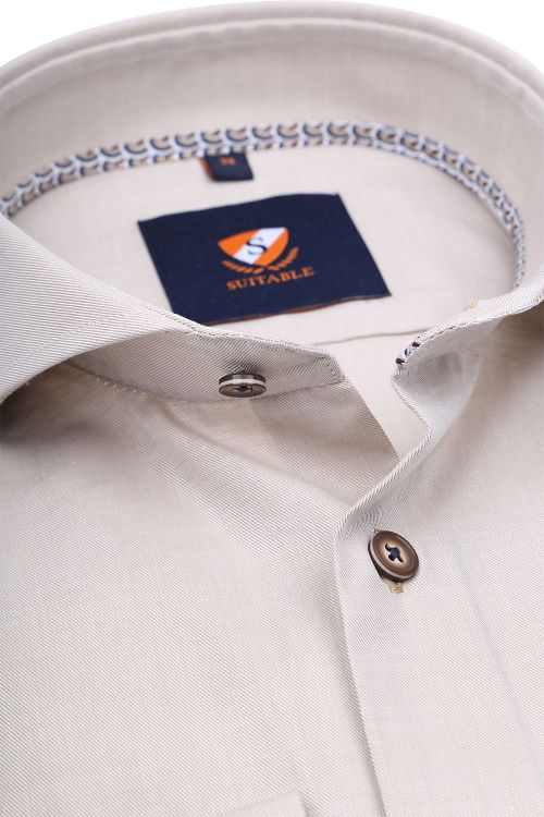 Koszula Suitable z tkaniny twill w kolorze beżowym Product / Detail