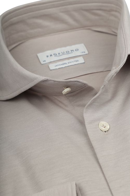 Profuomo Japońska dzianinowa koszula melange beżowa Product / Detail