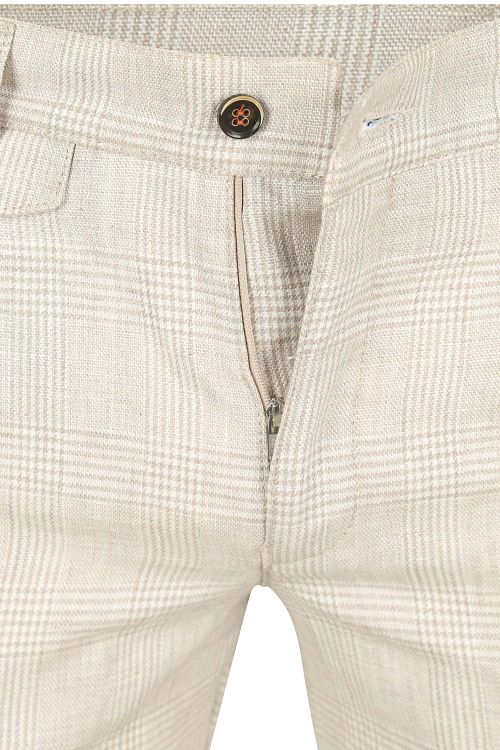 Suitable chino z domieszką lnu w kratę beżowe Product / Detail