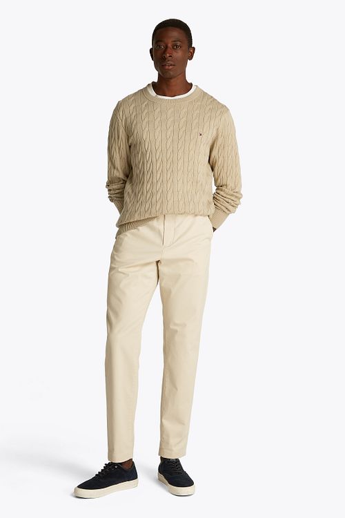 Sweter Tommy Hilfiger z warkoczowym splotem, beżowy Model / Voorkant