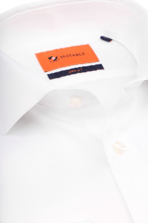 Suitable Koszula Twill biała z extra długim rękawem Product / Detail
