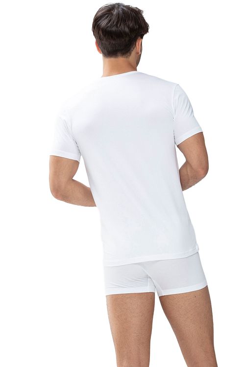 Mey Dry Cotton T-Shirt z okrągłym dekoltem, biały Model / Achterkant
