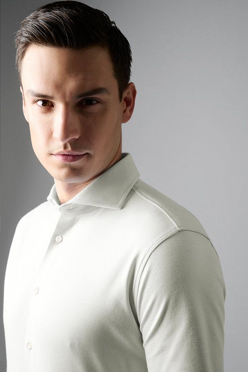 Desoto Camicia Essential Hai Jersey Champagne Model / Detail