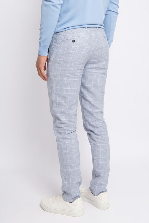 Suitable Chino Pico Rutemønster Lysblå Model / Voorkant