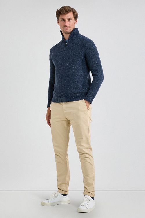 McGregor Halvveis Glidelås Genser i Merinoull Marineblått Model / Voorkant