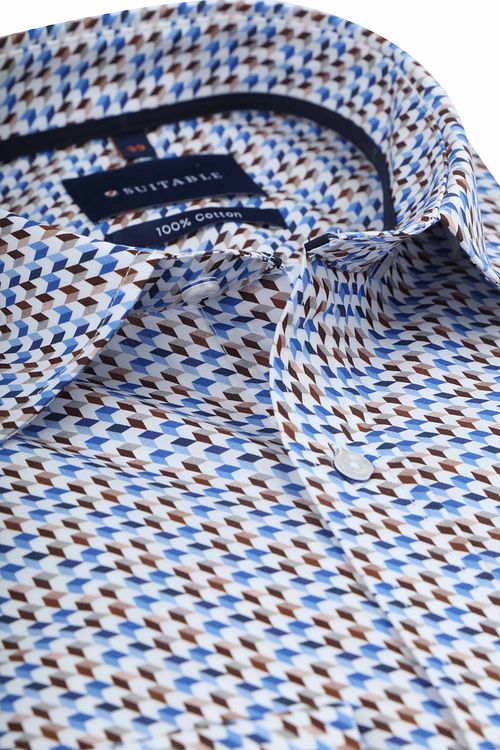 Suitable Skjorte Konstruksjonsutskrift Blå Product / Detail