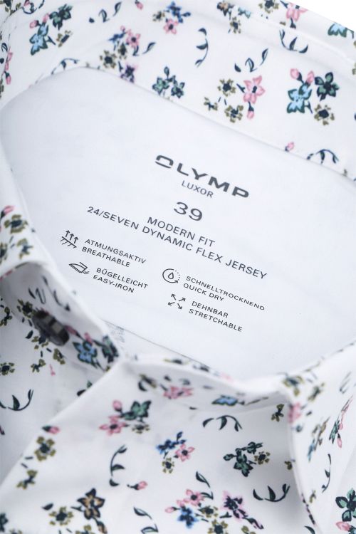 OLYMP Luxor Skjorte 24/Seven Print Hvit Product / Detail