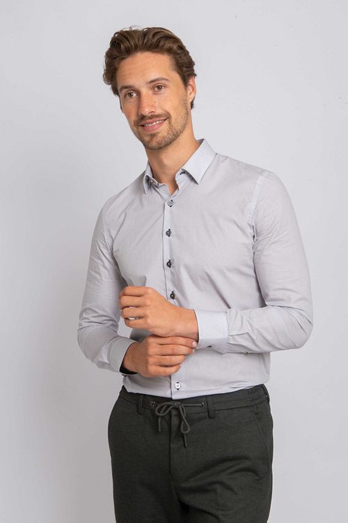 Suitable Skjorte Print Sand Navy Model / Voorkant