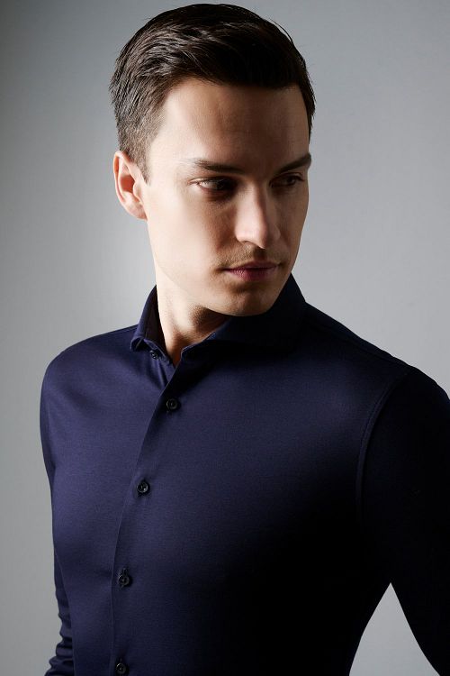 Desoto Essential Skjorte Hai Jersey Navy Model / Detail