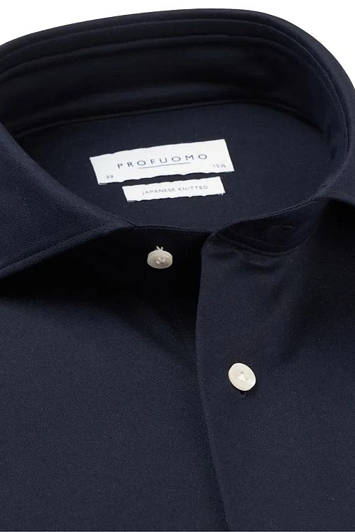 Profuomo Japansk Strikket Skjorte Mørkeblå Product / Detail