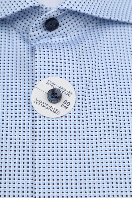 OLYMP Level 5 Skjorte Stretch Ekstra Lange Ærmer Mønster Blå Product / Detail