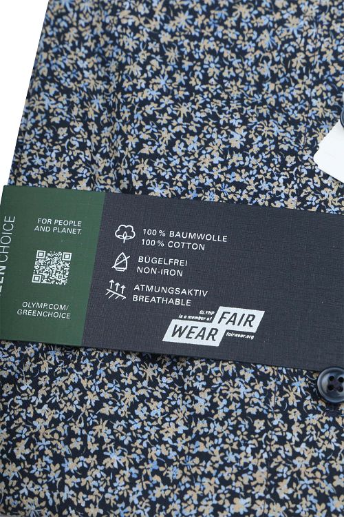 OLYMP Kortærmet Skjorte Luxor Print Navy Product / Detail
