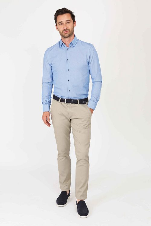 Suitable Skjorte 261-4 Blå Print Model / Voorkant