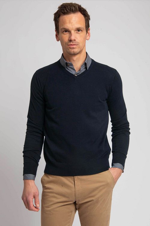 Suitable Respect Vinir Pullover Navy Model / Voorkant