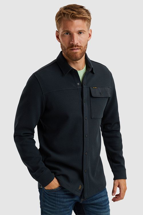 PME Legend Overshirt Vaffel Marineblå Model / Voorkant
