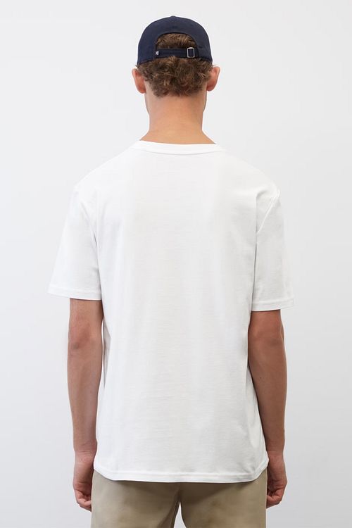 Marc O'Polo T-Shirt Logo Blanche Model / Achterkant