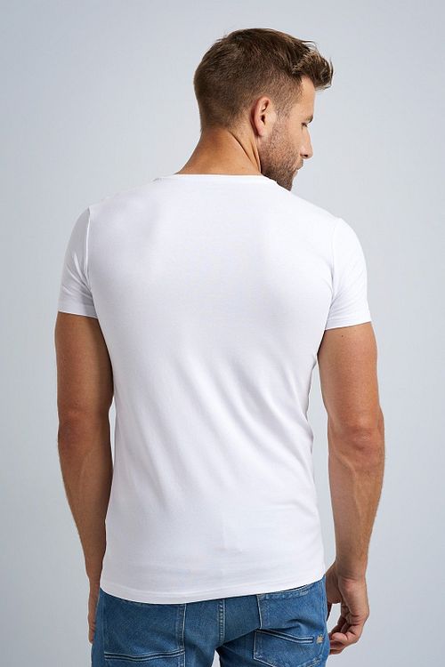 PME Legend Basic T-Shirt 2-Pack cuello de pico blanco Model / Achterkant