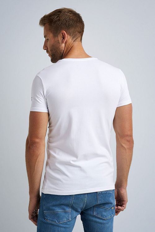 PME Legend Basic T-Shirt 2-Pack de cuello redondo en blanco Model / Achterkant