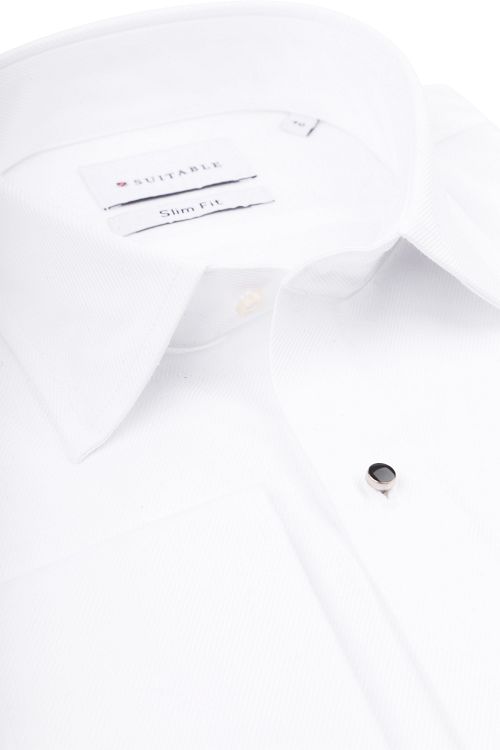 Suitable Camisa de esmoquin blanca Slim Fit Product / Detail