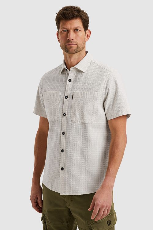 Camisa de manga corta PME Legend Dobby en blanco roto Model / Voorkant