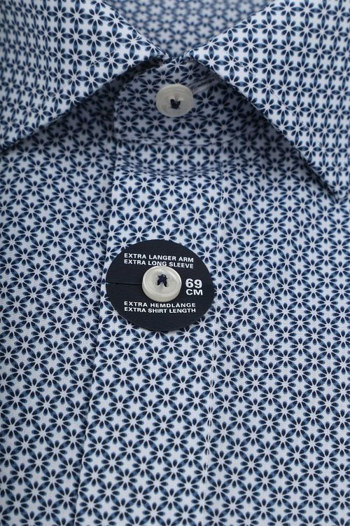 OLYMP Luxor Hemd Extra Long Sleeves Blumenmuster Blau Product / Detail