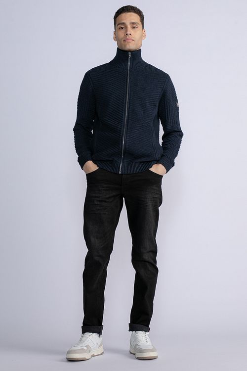Petrol Strickjacke Kankakee Navy Model / Voorkant