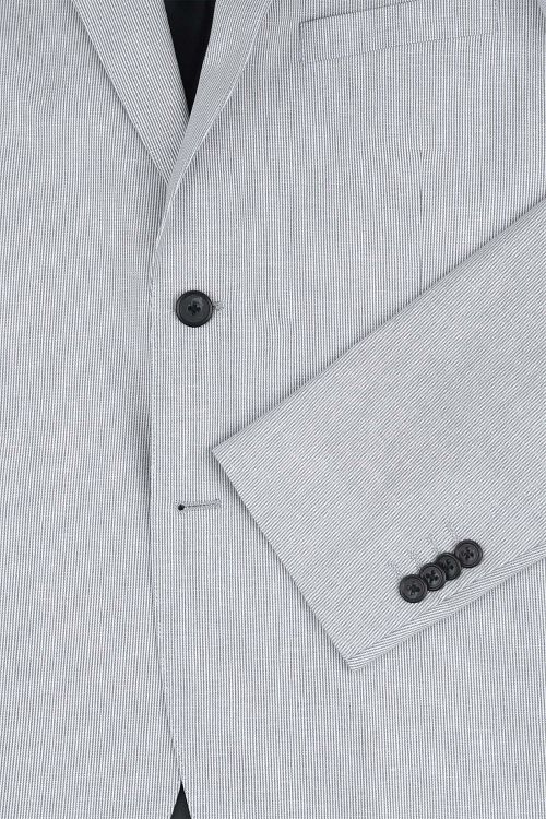 Suitable Blazer Linnen Streep Lichtblauw Product / Detail