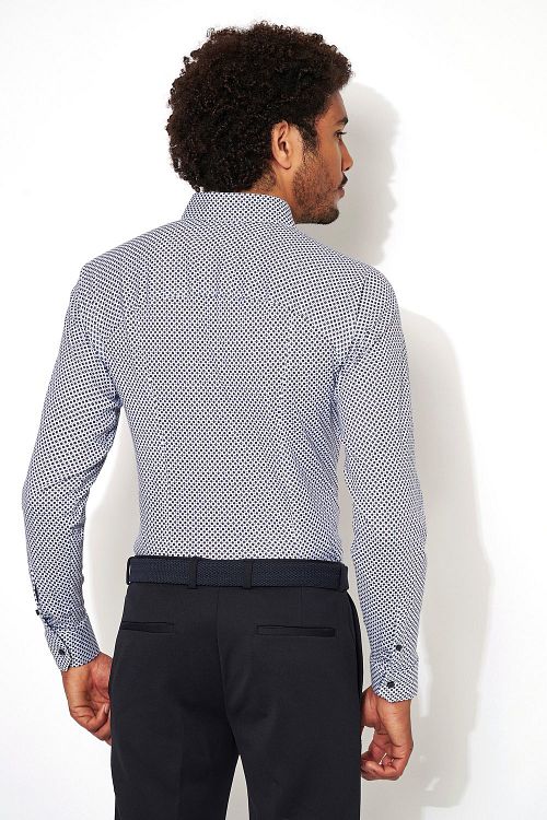 Desoto Overhemd Print Blauw Model / Achterkant